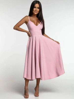 Zdjęcie produktu Marylin różowa sukienka midi z koła PERFE