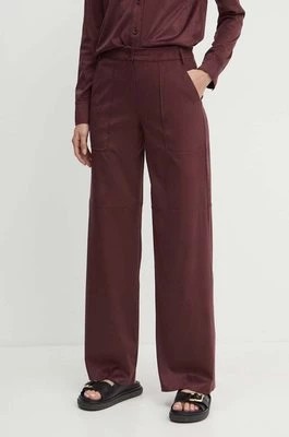 Zdjęcie produktu MAX&Co. spodnie damskie kolor bordowy proste high waist 2416781012200