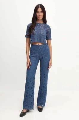 Zdjęcie produktu MAX&Co. spodnie damskie kolor niebieski proste high waist 2416781023200
