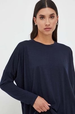 Zdjęcie produktu Max Mara Leisure longsleeve wełniany kolor granatowy