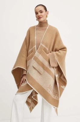 Zdjęcie produktu Max Mara Leisure poncho wełniane kolor brązowy ciepłe 2426736038600