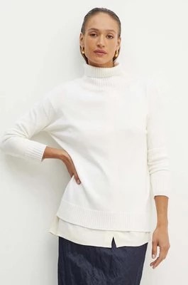 Zdjęcie produktu Max Mara Leisure sweter wełniany damski kolor beżowy lekki z golfem 2426366148600