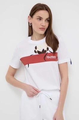 Zdjęcie produktu Max Mara Leisure t-shirt bawełniany damski kolor biały 2416941108600