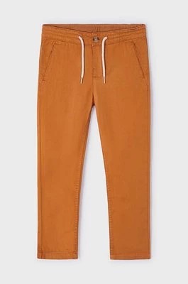 Zdjęcie produktu Mayoral spodnie z domieszką lnu dziecięce kolor pomarańczowy gładkie