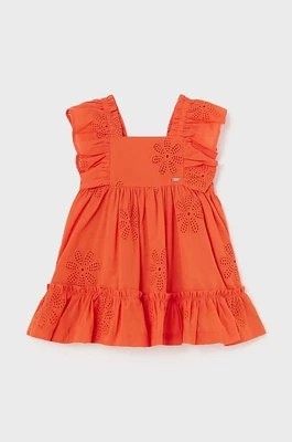 Zdjęcie produktu Mayoral sukienka niemowlęca kolor pomarańczowy mini rozkloszowana