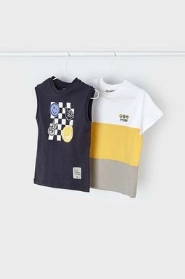 Zdjęcie produktu Mayoral t-shirt bawełniany dziecięcy 2-pack kolor czarny z nadrukiem