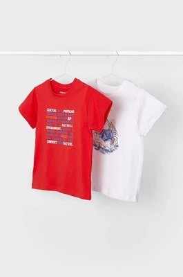 Zdjęcie produktu Mayoral t-shirt bawełniany dziecięcy 2-pack kolor czerwony z nadrukiem