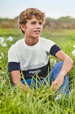 Zdjęcie produktu Mayoral t-shirt bawełniany dziecięcy kolor niebieski z nadrukiem