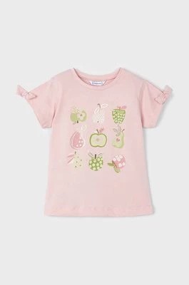 Zdjęcie produktu Mayoral t-shirt bawełniany dziecięcy kolor różowy