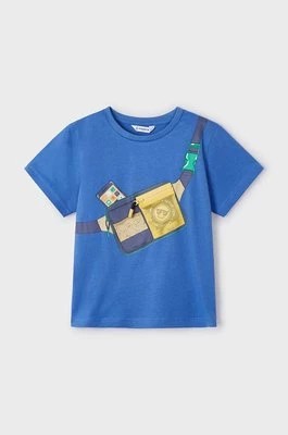Zdjęcie produktu Mayoral t-shirt dziecięcy kolor niebieski z nadrukiem