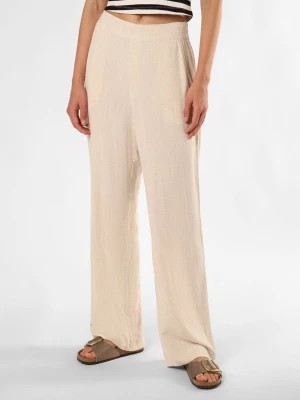 Zdjęcie produktu mbyM Spodnie z zawartością lnu - Emmett-M Kobiety len beżowy wypukły wzór tkaniny,