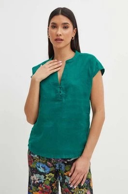 Zdjęcie produktu Medicine bluzka lniana damska kolor zielony gładka