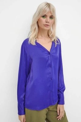 Zdjęcie produktu Medicine koszula damska kolor fioletowy regular z kołnierzykiem klasycznym