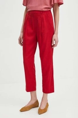 Zdjęcie produktu Medicine spodnie damskie kolor czerwony fason chinos high waist