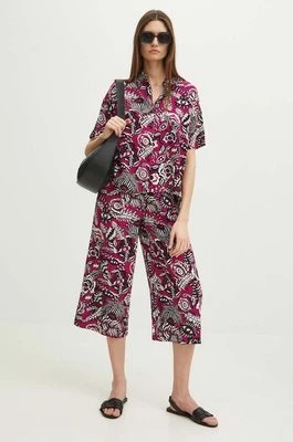 Zdjęcie produktu Medicine spodnie damskie kolor różowy fason culottes high waist