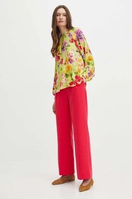 Zdjęcie produktu Medicine spodnie damskie kolor różowy szerokie high waist