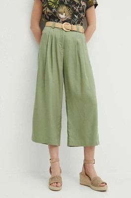 Zdjęcie produktu Medicine spodnie damskie kolor zielony fason culottes high waist