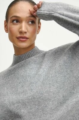 Zdjęcie produktu Medicine sweter z domieszką wełny damski kolor szary ciepły z półgolfem