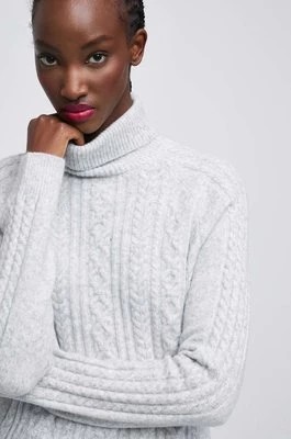 Zdjęcie produktu Medicine sweter z domieszką wełny damski kolor szary z golfem