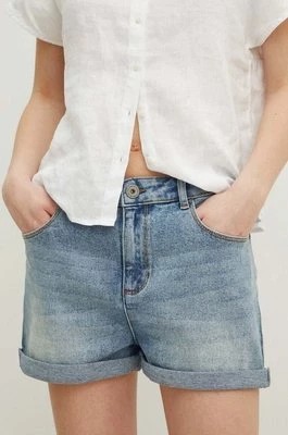 Zdjęcie produktu Medicine szorty jeansowe damskie kolor niebieski gładkie medium waist