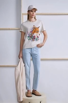 Zdjęcie produktu Medicine t-shirt bawełniany damski kolor beżowy