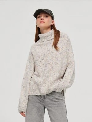 Zdjęcie produktu Melanżowy sweter z golfem jasny House
