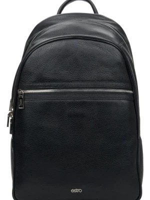 Zdjęcie produktu Men's Black Backpack made of Genuine Leather Estro Er00111689 Estro