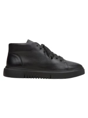 Zdjęcie produktu Mens Black Leather High-Top Sneakers with Insulation Estro Er00113684 Estro