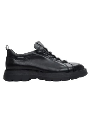 Zdjęcie produktu Mens Black Leather Sneakers with Elastic Lacing Estro Er00114196 Estro