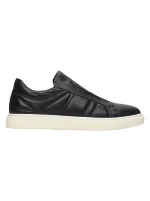 Zdjęcie produktu Men's Black Slip-On Low-Top Sneakers made of Genuine Leather Estro Er00112647 Estro