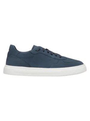 Zdjęcie produktu Mens Blue Low-Top Sneakers made of Genuine Nubuck Estro Er00112394 Estro