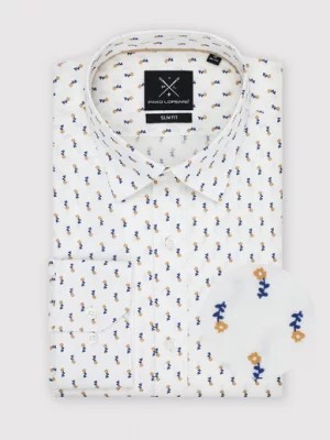 Zdjęcie produktu Męska biała koszula w drobne kwiatki Pako Lorente