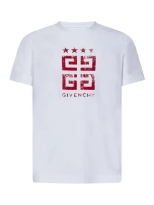 Zdjęcie produktu Męska Biała Koszulka Slim-Fit z Czerwonym Nadrukiem 4G Stars Givenchy