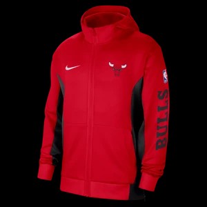 Zdjęcie produktu Męska bluza z kapturem i zamkiem na całej długości Nike Dri-FIT NBA Chicago Bulls Showtime - Czerwony