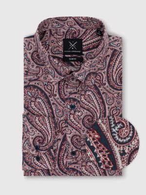 Zdjęcie produktu Męska bordowa koszula we wzór paisley Pako Lorente
