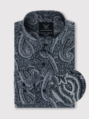 Zdjęcie produktu Męska czarna koszula we wzór paisley Pako Lorente