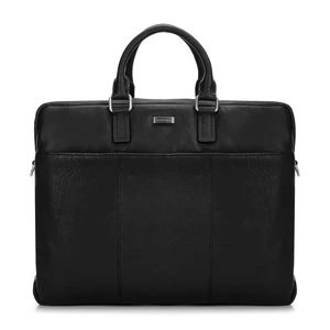 Zdjęcie produktu Męska torba na laptopa 15,6” skórzana z podwójnym obszyciem czarna Wittchen