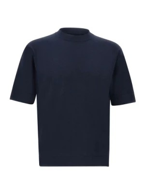 Zdjęcie produktu Męski Bawełniany T-shirt Niebieski Okrągły Dekolt Filippo De Laurentiis