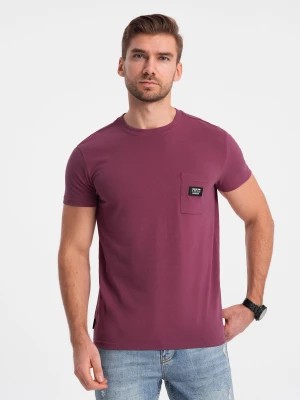 Zdjęcie produktu Męski casualowy t-shirt z naszytą kieszonką - ciemnoróżowy V5 OM-TSCT-0109
 -                                    L