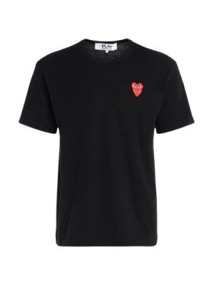Zdjęcie produktu Męski czarny T-shirt z nadrukowanymi sercami Comme des Garçons Play