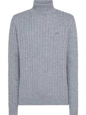 Zdjęcie produktu Męski jasnoszary sweter z żółwiowym wzorem Sun68