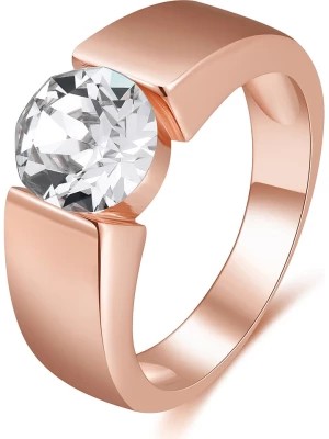 Zdjęcie produktu METROPOLITAN Pozłacany pierścionek z kryształem Swarovski rozmiar: 52
