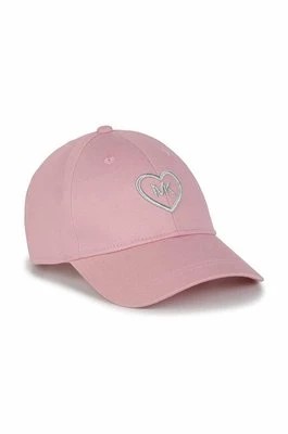 Zdjęcie produktu Michael Kors czapka bawełniana dziecięca kolor różowy z aplikacją