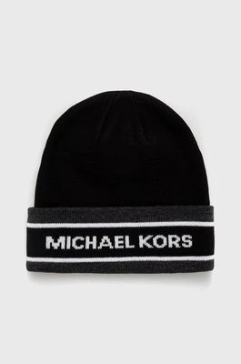 Zdjęcie produktu Michael Kors czapka kolor czarny z cienkiej dzianiny