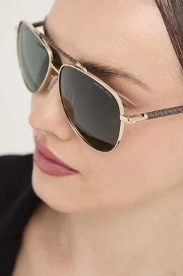 Zdjęcie produktu Michael Kors okulary przeciwsłoneczne PORTUGAL damskie kolor złoty 0MK1146