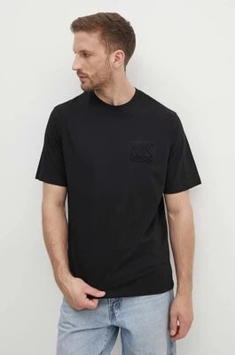 Zdjęcie produktu Michael Kors t-shirt bawełniany męski kolor czarny gładki CT4525K1V2