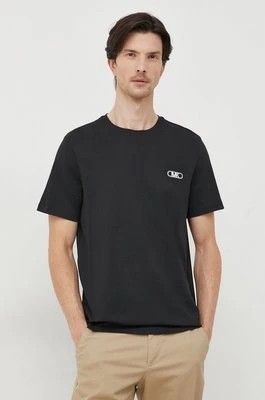 Zdjęcie produktu Michael Kors t-shirt bawełniany męski kolor czarny z aplikacją