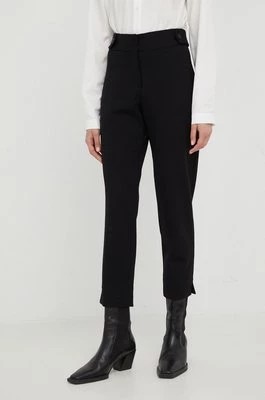 Zdjęcie produktu MICHAEL Michael Kors spodnie MU230C545F damskie kolor czarny proste high waist