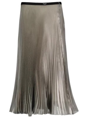 Zdjęcie produktu Midi Plisowana Spódnica z Połyskiem Prada