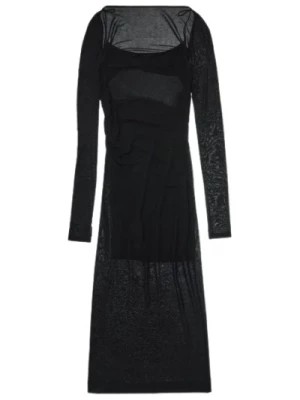 Zdjęcie produktu Midi Sukienka z Kwadratowym Dekoltem i Otwartym Tyłem Helmut Lang